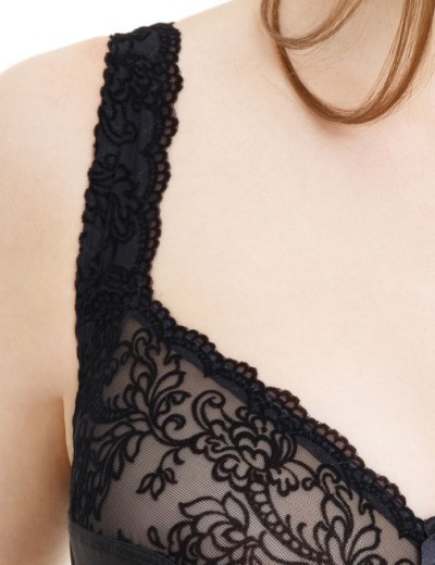 Бюстгальтер мягкий с набивкой флок Simona M 912 бархат черный, Цвет: бархат черный, Размеры: 75F, изображение 3