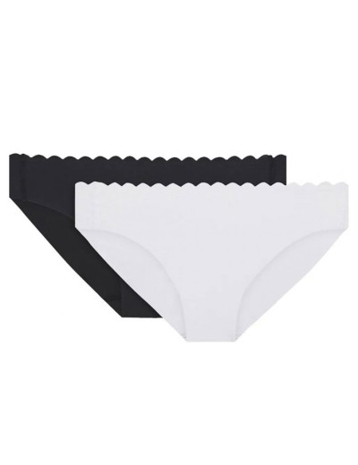 Комплект трусиков из хлопка Dim BODY TOUCH Cotton 04NR (2 шт) черный и белый, Цвет: черный/белый, Размеры: XXS/XS, изображение 3