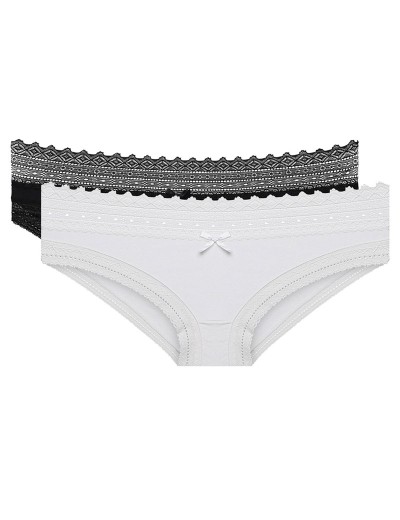 Комплект трусиков мини Dim SEXY FASHION 042J (2 шт) черный и белый, Цвет: черный/белый, Размеры: S/M, изображение 3