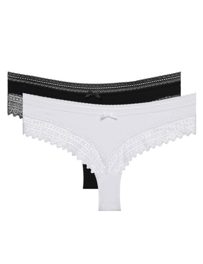 Комплект трусиков Dim SEXY FASHION 042K (2 шт) черный и белый, Цвет: черный/белый, Размеры: S/M, изображение 3