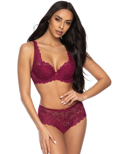 Трусы шортики кружевные MAT CARMELA burgund F-053-54-2, Цвет: бургунди, Размеры: S, изображение 3