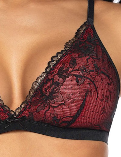 Треугольный бюстгальтер без косточек MAT PERCY czarno-czerwony M-3530-0, Цвет: черный с красным, Размеры: 70E, изображение 4