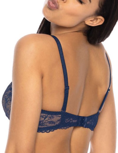 Бюстгальтер балконет пуш-ап MAT PERCY bezowo-granatowy M-3530-11, Цвет: синий с бежевым, Размеры: 70B, изображение 2