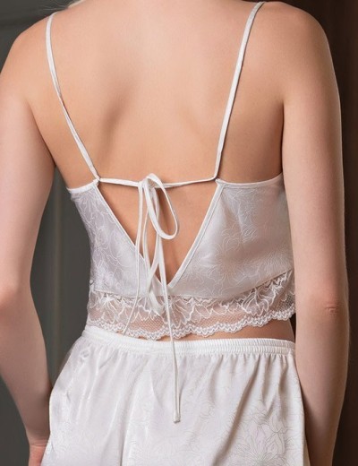 Комплект-тройка из искусственного шелка Mia-Amore MELANI 7276, Цвет: молочный, Размеры: XS, изображение 6