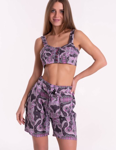 Комплект из вискозы топ и шорты Mia-Mia ALBA 16502, Цвет: cиреневый, Размеры: S, изображение 4