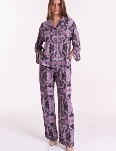 Комплкет из вискозы рубашка и брюки Mia-Mia ALBA 16505, Цвет: cиреневый, Размеры: M, изображение 4