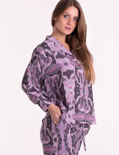 Комплкет из вискозы рубашка и брюки Mia-Mia ALBA 16505, Цвет: cиреневый, Размеры: M, изображение 6