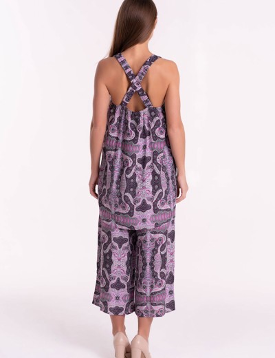 Комплект из вискозы майка туника и штаны кюлоты Mia-Mia ALBA 16507, Цвет: cиреневый, Размеры: L, изображение 5