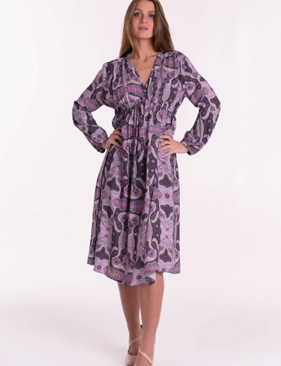 Платье с завышенной талией вискоза Mia-Mia ALBA 16508, Цвет: cиреневый, Размеры: S, изображение 4