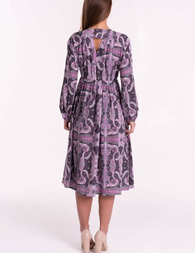 Платье с завышенной талией вискоза Mia-Mia ALBA 16508, Цвет: cиреневый, Размеры: S, изображение 5