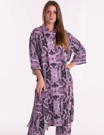 Платье-рубашка из вискозы Mia-Mia ALBA 16509, Цвет: cиреневый, Размеры: S, изображение 4