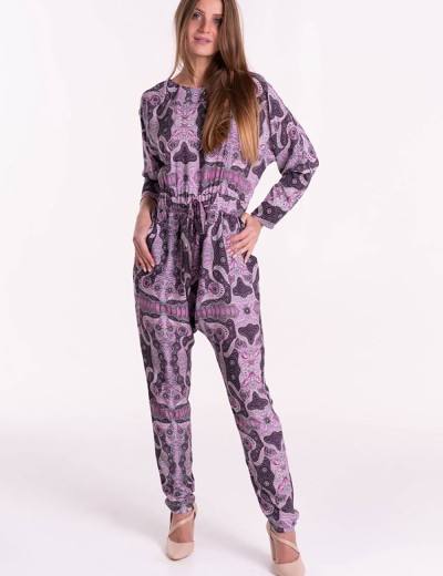 Комбинезон брючный вискоза Mia-Mia ALBA 16516, Цвет: cиреневый, Размеры: M, изображение 4