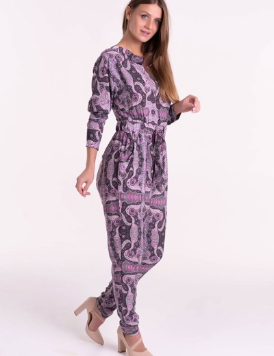 Комбинезон брючный вискоза Mia-Mia ALBA 16516, Цвет: cиреневый, Размеры: M, изображение 6