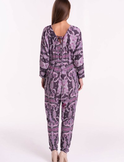 Комбинезон брючный вискоза Mia-Mia ALBA 16516, Цвет: cиреневый, Размеры: M, изображение 5