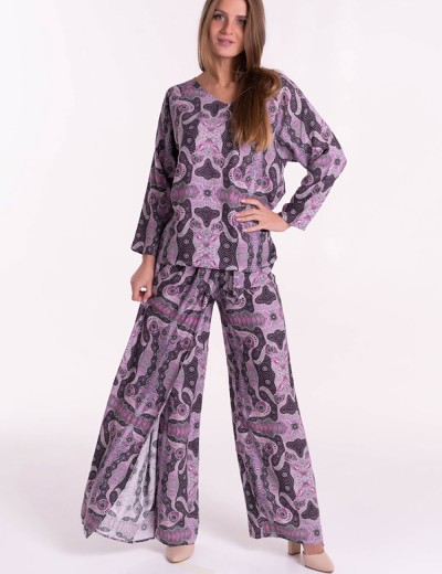 Комплект из вискозы туника и брюки с запахом Mia-Mia ALBA 16517, Цвет: cиреневый, Размеры: S, изображение 6