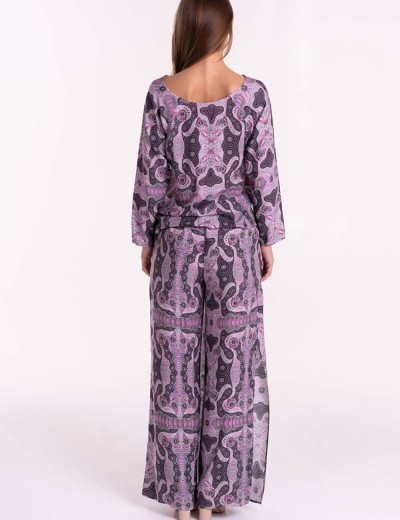 Комплект из вискозы туника и брюки с запахом Mia-Mia ALBA 16517, Цвет: cиреневый, Размеры: S, изображение 7