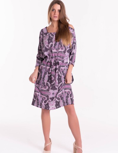 Платье-туника с узором Mia-Mia ALBA 16518, Цвет: cиреневый, Размеры: S, изображение 4
