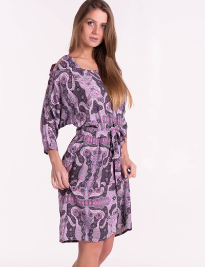 Платье-туника с узором Mia-Mia ALBA 16518, Цвет: cиреневый, Размеры: S, изображение 6