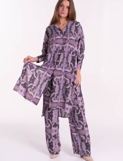 Комплект из вискозы туника и брюки Mia-Mia ALBA 16519, Цвет: cиреневый, Размеры: M, изображение 4