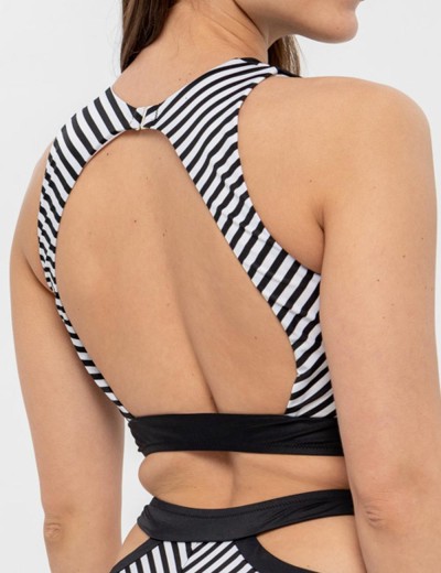 Верх купальника UNICONF CBB233 V1 SPICY STRIPES, Цвет: черно-белый, Размеры: L, изображение 2