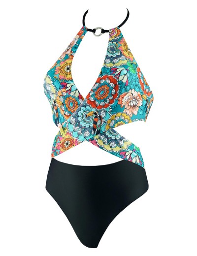 Купальник монокини с цветочным принтом UNICONF CBI226 V1 GARDEN OF DELIGHTS, Цвет: черный, Размеры: M, изображение 4