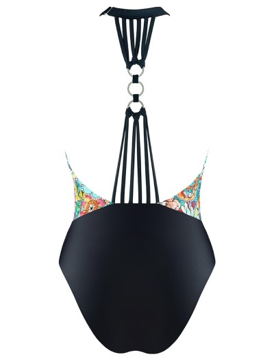 Слитный купальник с оригинальной спинкой UNICONF CBI228 V1 GARDEN OF DELIGHTS, Цвет: голубой/черный, Размеры: S, изображение 6