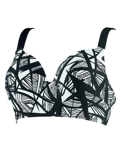 Черно-белый купальный лиф UNICONF CBS208 V1 GRAPHICAL MOOD, Цвет: черно-белый, Размеры: 95C, изображение 4