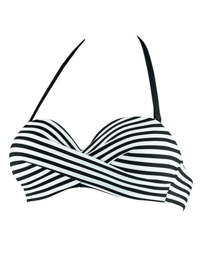 Полосатый верх купальника пуш-ап UNICONF CBS232 V1 SPICY STRIPES, Цвет: черно-белый, Размеры: 70B, изображение 4