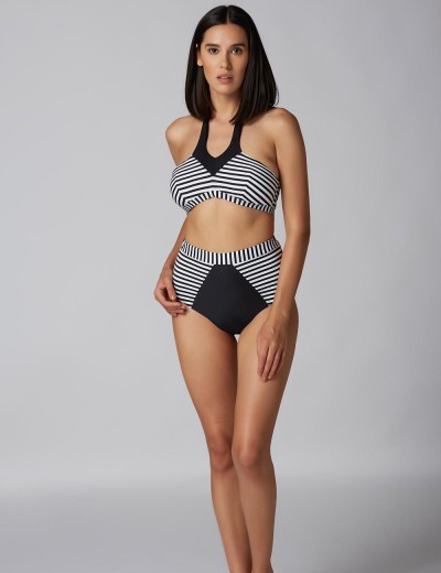 Купальный бюст-бандо в полоску CBS238 V1 SPICY STRIPES, Цвет: черно-белый, Размеры: XL, изображение 3