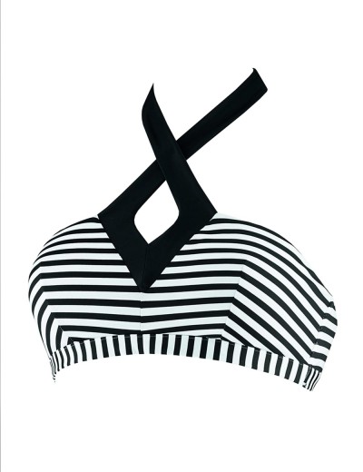 Купальный бюст-бандо в полоску CBS238 V1 SPICY STRIPES, Цвет: черно-белый, Размеры: XL, изображение 4