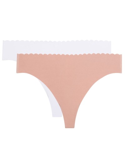 Трусы стринги в наборе (2 шт) хлопок Dim BODY TOUCH Cotton 0A6M телесный и белый, Цвет: телесный/белый, Размеры: XXS/XS, изображение 4