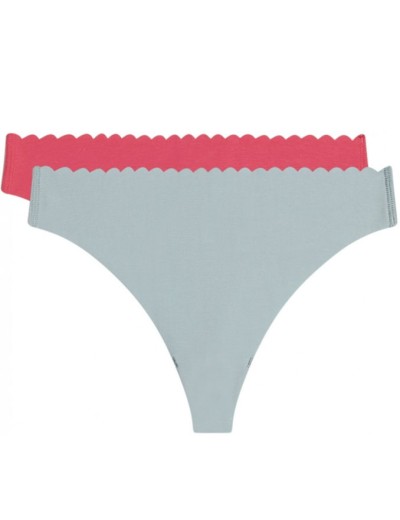 Трусы стринги в наборе (2 шт) хлопок Dim BODY TOUCH Cotton 0A6M розовый и глина, Цвет: розовый/глина, Размеры: L/XL, изображение 3