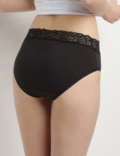 Набор трусов из хлопка Dim COTON FEMININE 4A94 (2 шт) черный, Цвет: черный/черный, Размеры: L/XL, изображение 2