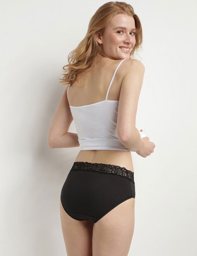 Набор трусов из хлопка Dim COTON FEMININE 4A94 (2 шт) черный, Цвет: черный/черный, Размеры: L/XL, изображение 5