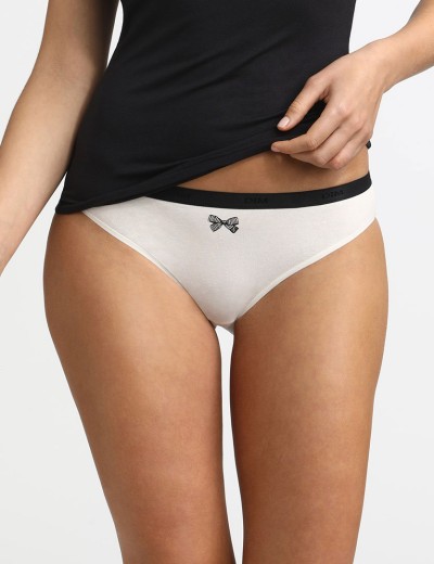 Набор хлопковых трусиков Dim LES POCKETS COTON 4C17 с черным бантом - 3 штуки, Цвет: с черным бантом, Размеры: L/XL, изображение 5