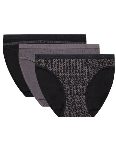 Набор хлопковых трусиков Dim LES POCKETS COTON 4C17 логотип - 3 штуки, Цвет: логотип, Размеры: S/M, изображение 3