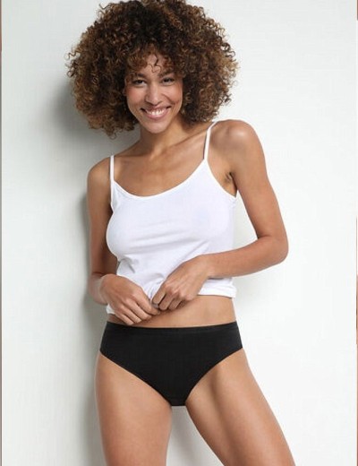 Набор трусиков из хлопка Dim COTTON BIO 4D97 черный и белый, Цвет: черный/белый, Размеры: XXS/XS, изображение 3