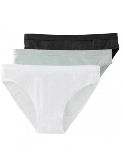 Набор трусов Dim LES POCKETS COTON 4H00/3 черный/белый/серый - 3 штуки, Цвет: черный/белый/серый, Размеры: S/M, изображение 3