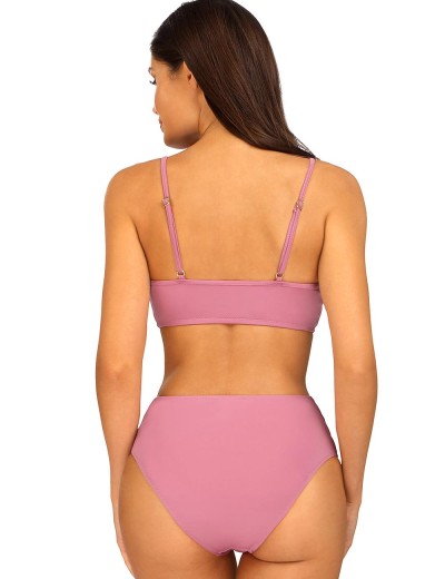 Купальник с топом и высокими плавками Lorin L1182/3, Цвет: сиреневый, Размеры: S, изображение 2