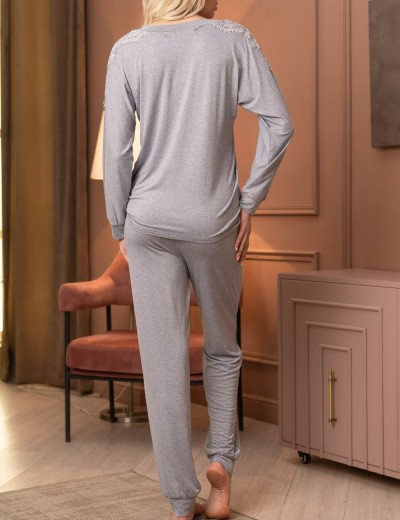 Пижама со штанами женская Mia-Amore CHRISTEL 1906, Цвет: cерый меланж, Размеры: S, изображение 2