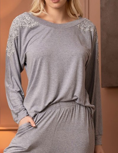 Пижама со штанами женская Mia-Amore CHRISTEL 1906, Цвет: cерый меланж, Размеры: S, изображение 5