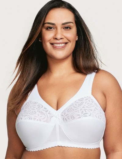 Хлопковый бюстгальтер без косточек Glamorise GI1001 белый, Цвет: белый, Размеры: 80C, изображение 3