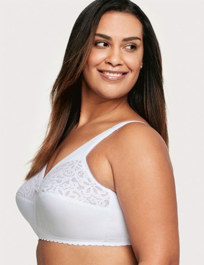 Хлопковый бюстгальтер без косточек Glamorise GI1001 белый, Цвет: белый, Размеры: 80C, изображение 4