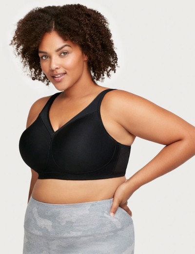 Спортивный бюстгальтер Glamorise GI1006 черный, Цвет: черный, Размеры: 95C, изображение 7