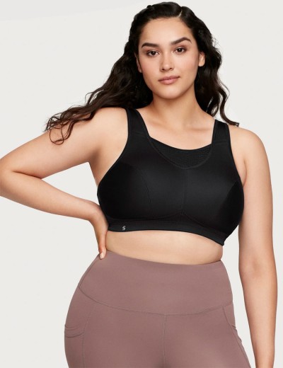 Спортивный бюстгальтер для большого бюста Glamorise GI1067 черный, Цвет: черный, Размеры: 110C, изображение 7