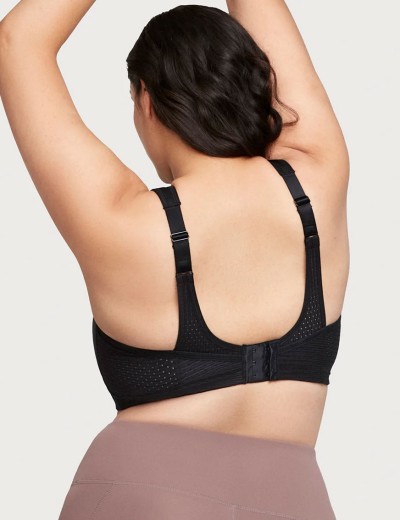 Спортивный бюстгальтер для большого бюста Glamorise GI1067 черный, Цвет: черный, Размеры: 110C, изображение 2