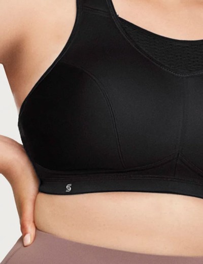 Спортивный бюстгальтер для большого бюста Glamorise GI1067 черный, Цвет: черный, Размеры: 110C, изображение 6