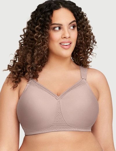 Бюстгальтер мягкий без косточек Glamorise GI1080 серо-коричневый, Цвет: серо-коричневый, Размеры: 85C, изображение 3