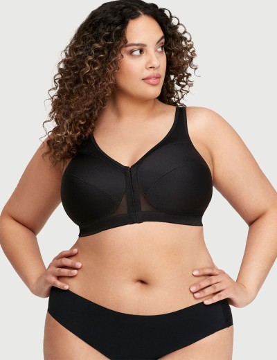 Бюстгальтер с застежкой спереди Glamorise GI1265 черный, Цвет: черный, Размеры: 95F, изображение 7