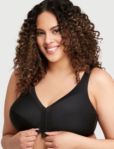 Бюстгальтер с застежкой спереди Glamorise GI1265 черный, Цвет: черный, Размеры: 95F, изображение 3